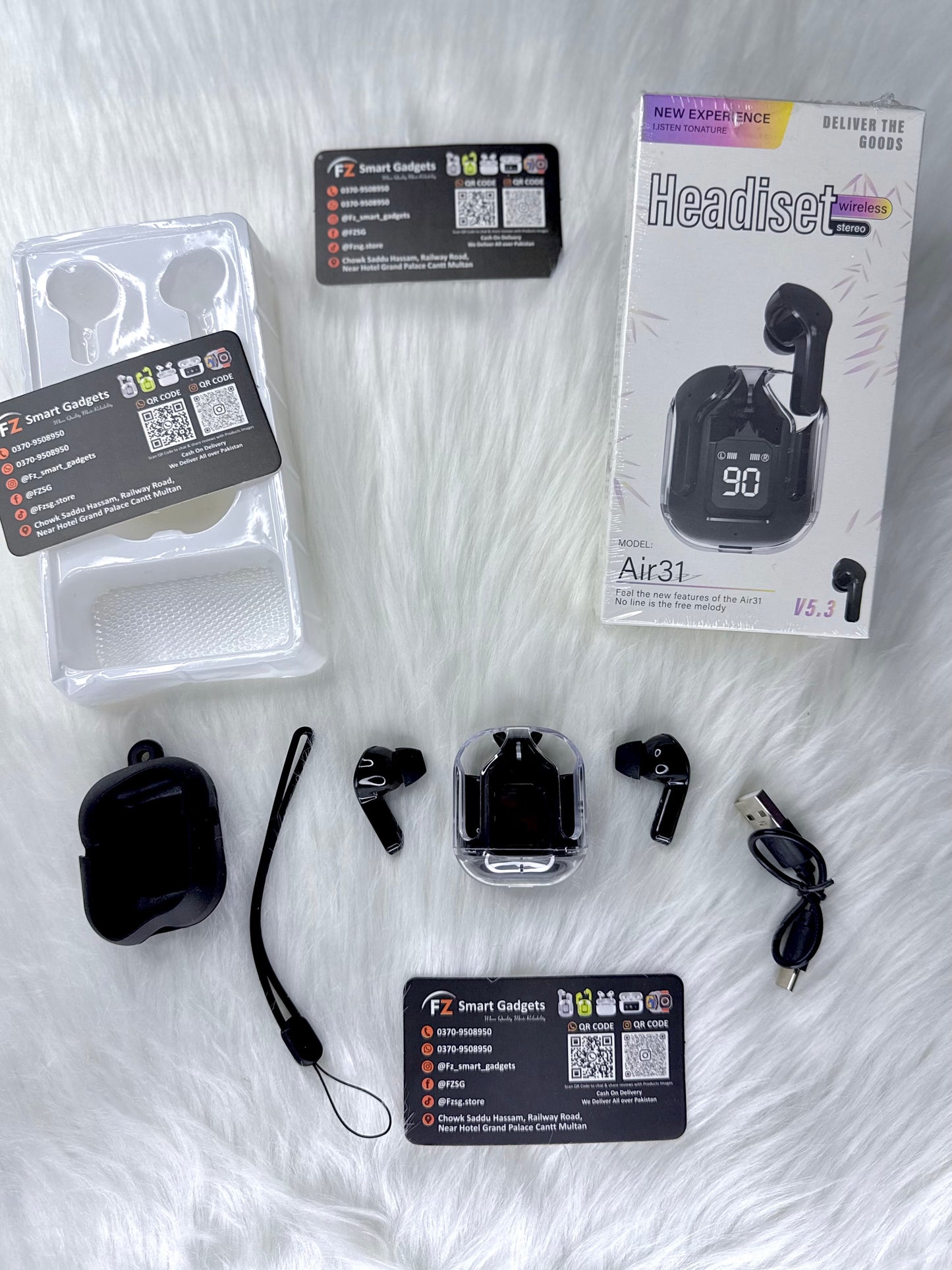 Air 31 Wireless Earbuds with Free Cover and Lanyard