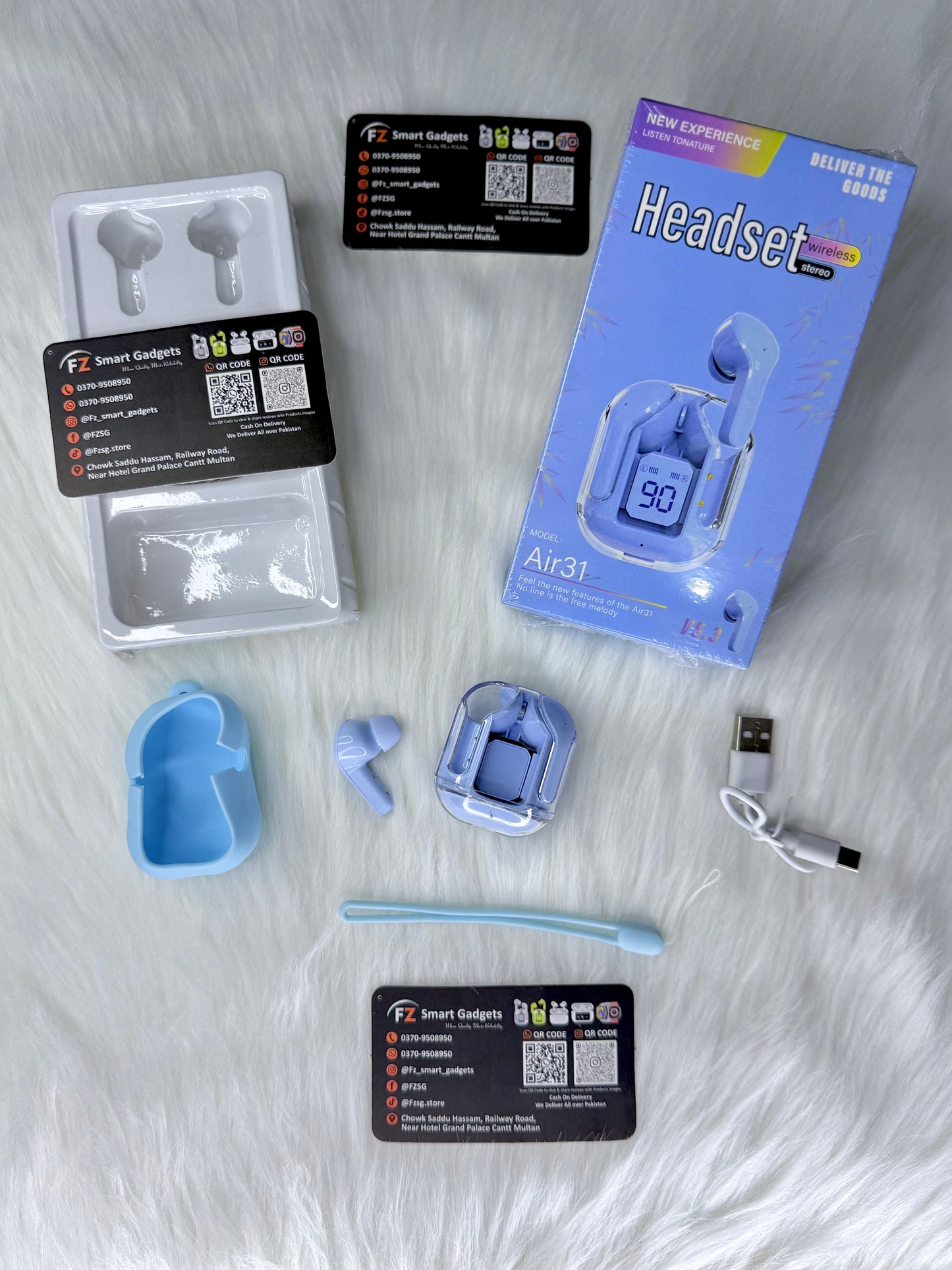 Air 31 Wireless Earbuds with Free Cover and Lanyard