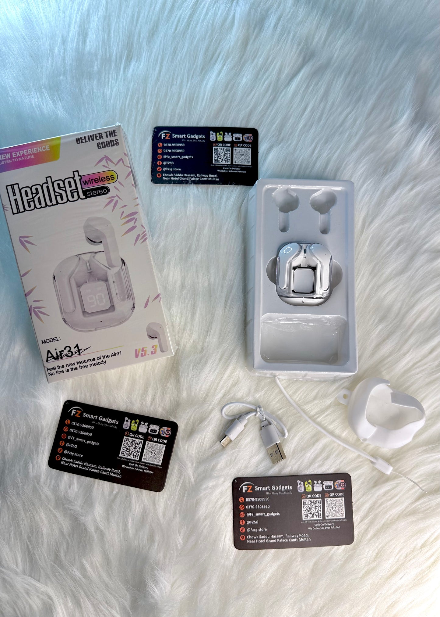 Air 31 Wireless Earbuds with Free Cover and Lanyard