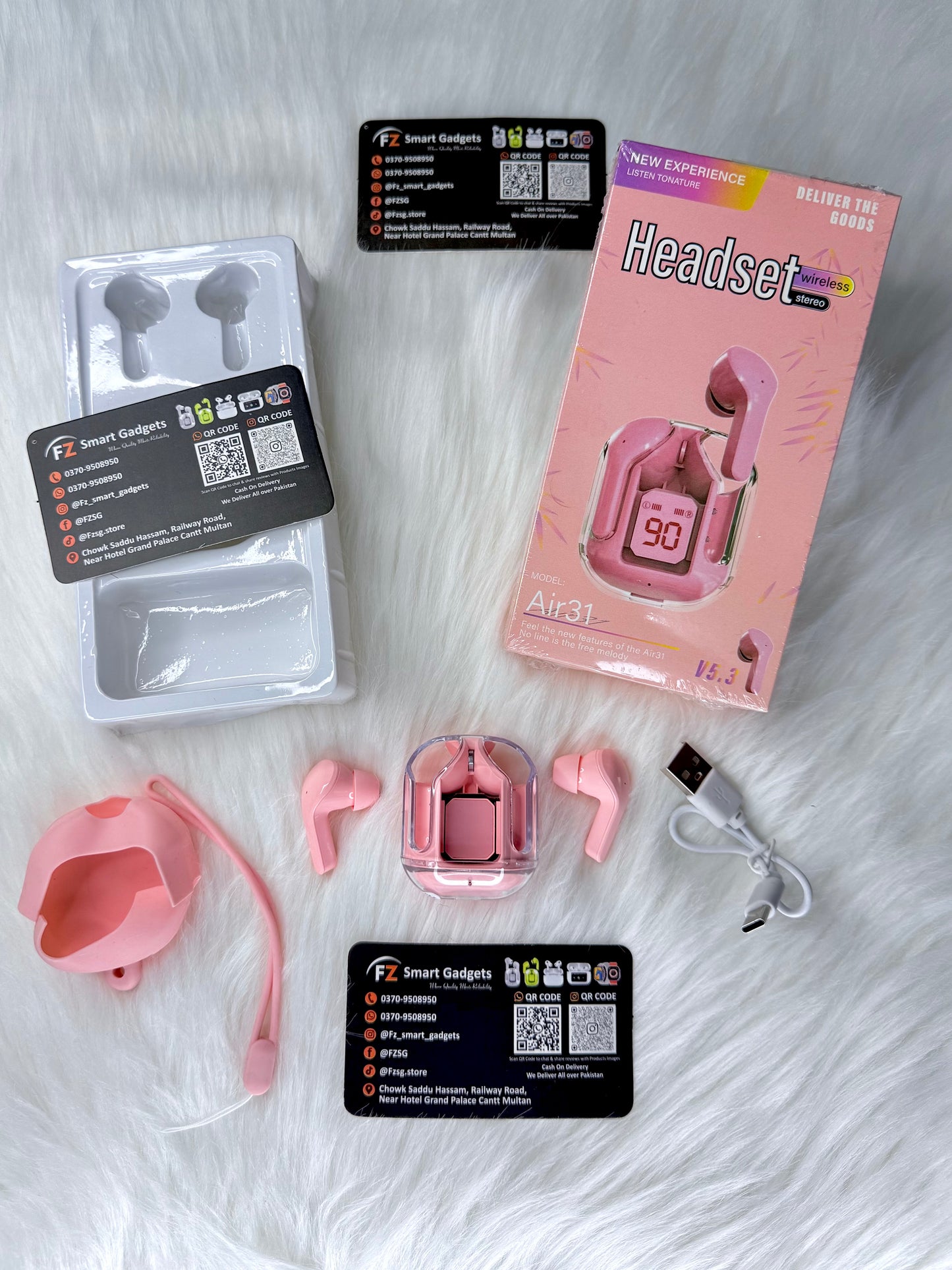 Air 31 Wireless Earbuds with Free Cover and Lanyard
