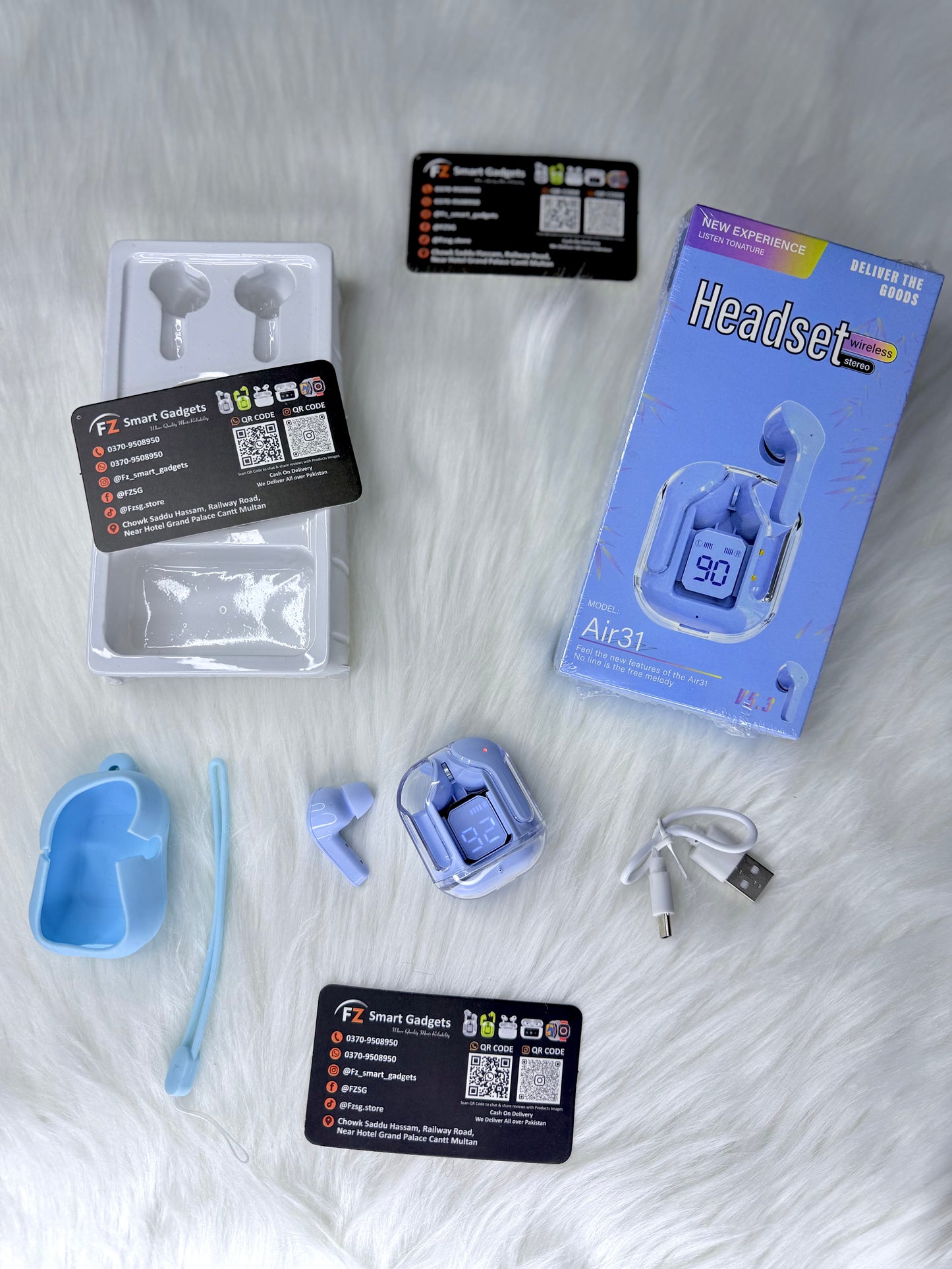 Air 31 Wireless Earbuds with Free Cover and Lanyard