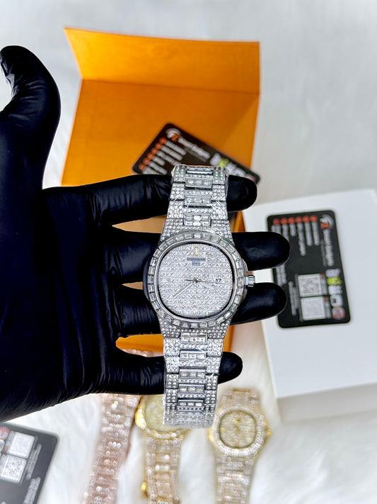 Patek Phillipe Iced Out Watch - Toned Luxury Diamond Look