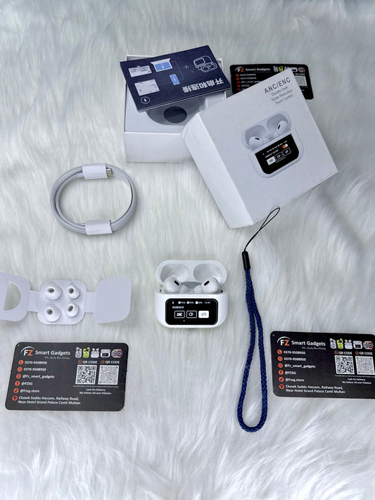 A9 Pro AirPods – Touch Display with ENC/ANC and Free Lanyard