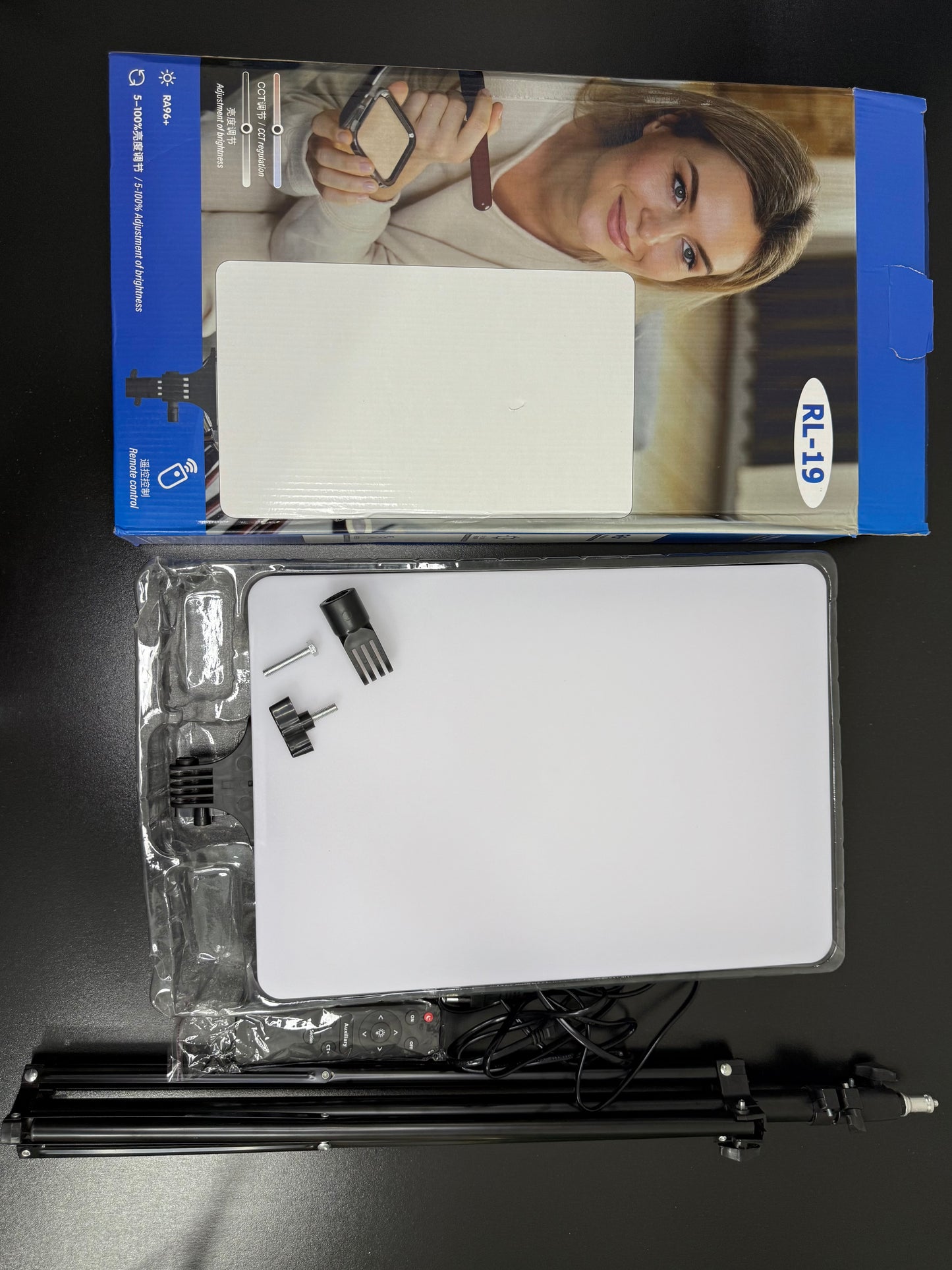 RL-19 Studio LED Light Panel – Rectangular Video Light with Adjustable Brightness, Color Temperature & Remote Control