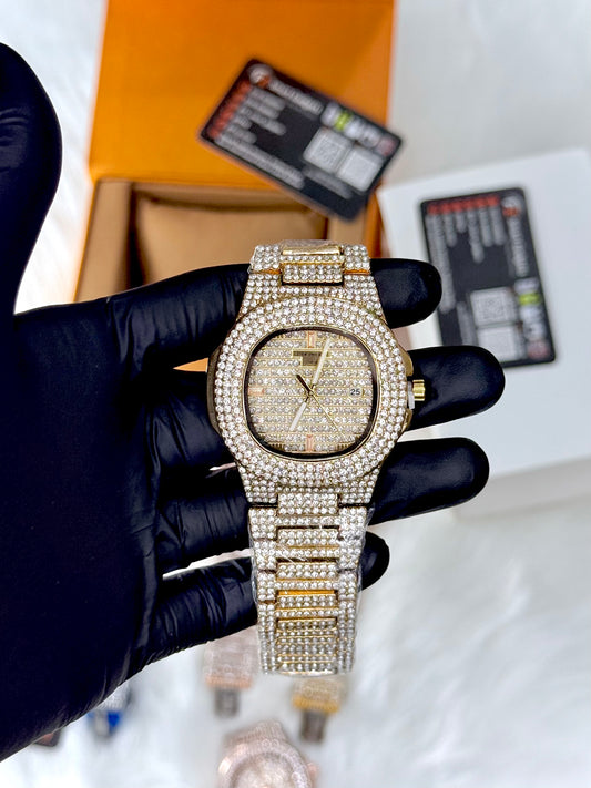 Patek Phillipe Iced Toned Watch - Luxury Diamond Look