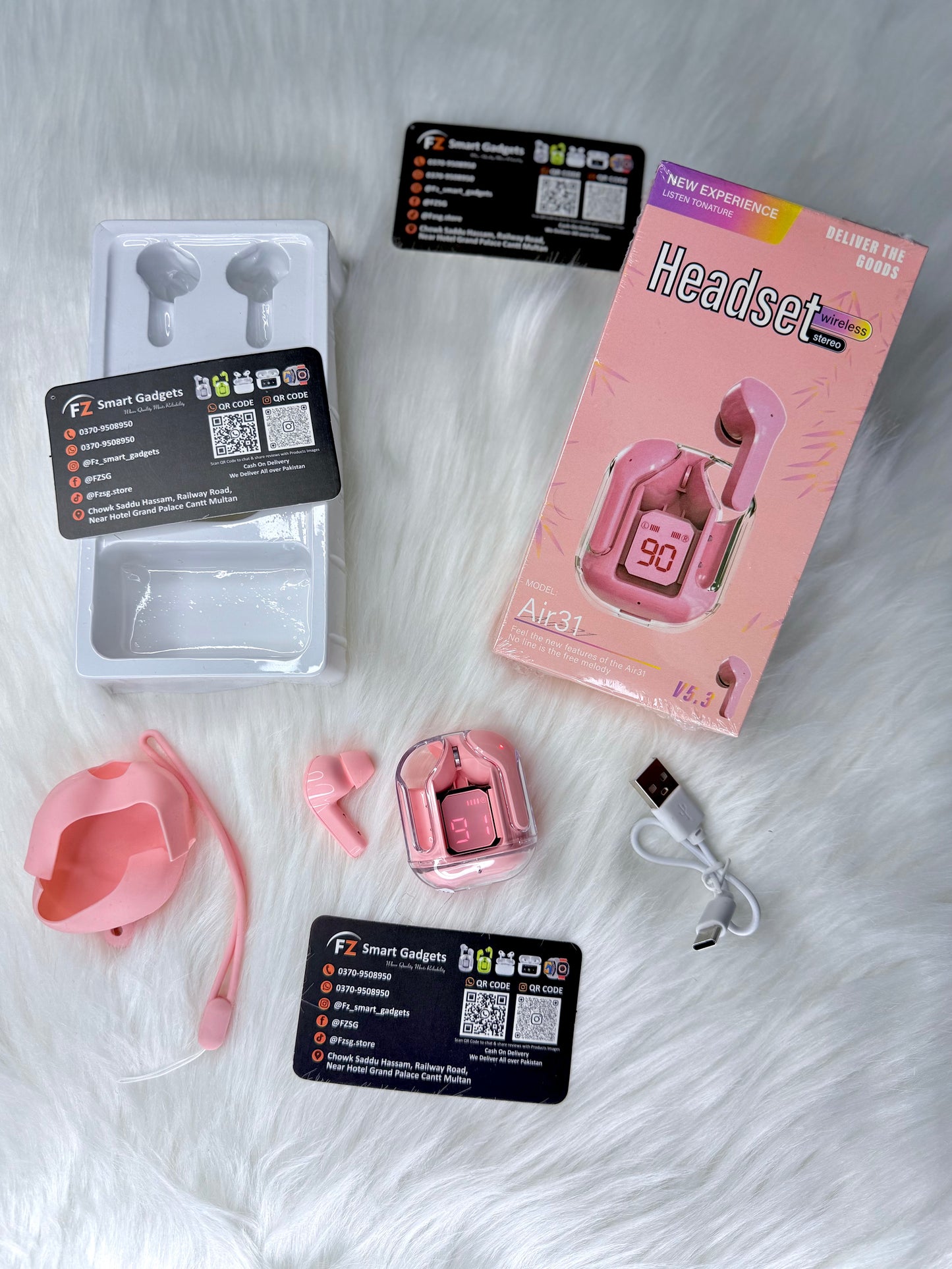 Air 31 Wireless Earbuds with Free Cover and Lanyard