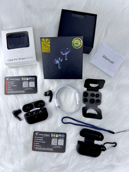AirPods Pro 2nd Gen – Black Edition with Free Cover and Lanyard