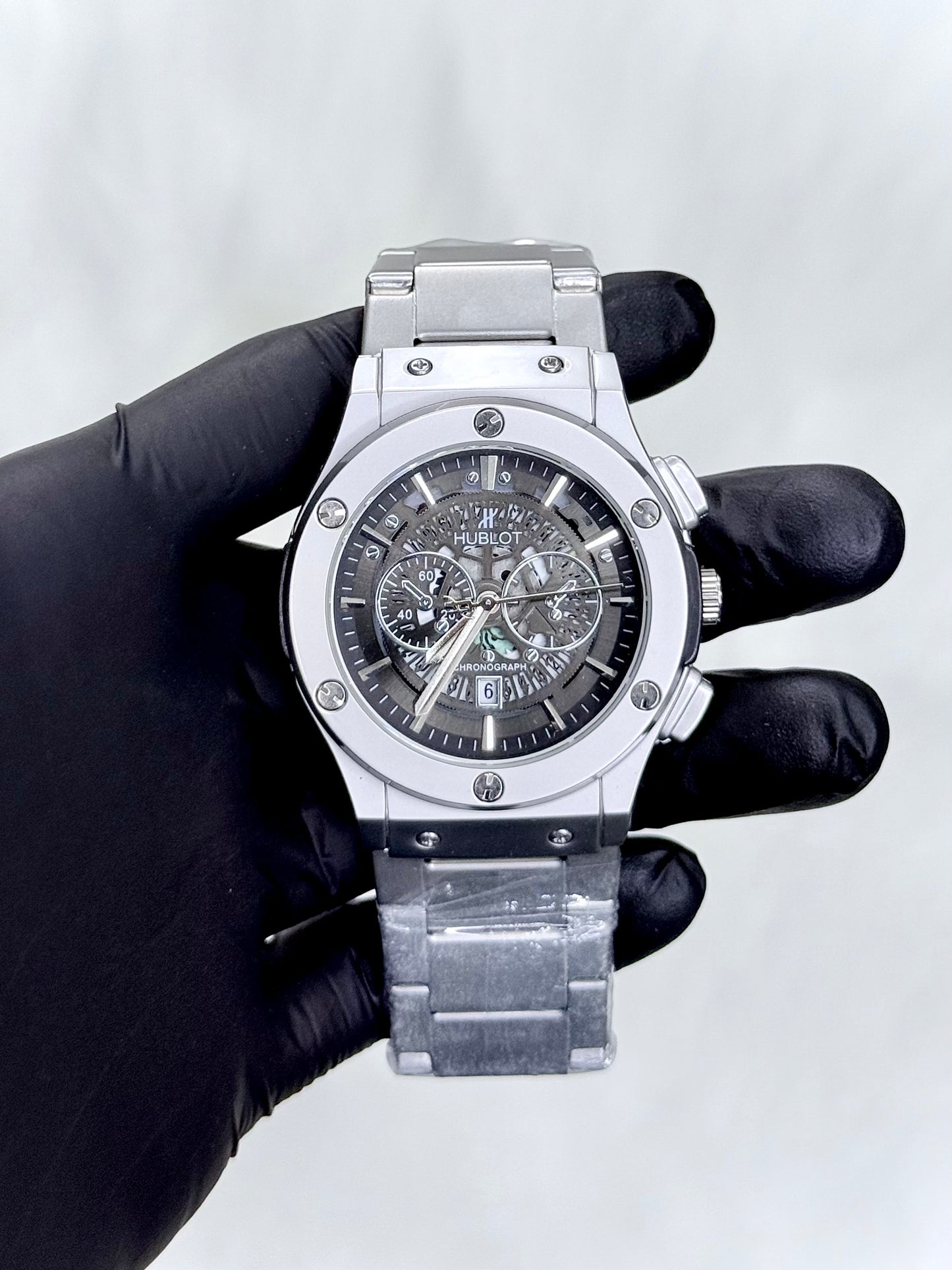 Hublot Classic Fusion Watch - Chronograph with Stainless Steel Chain